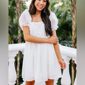 White midi dress
